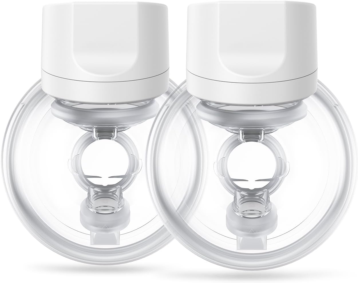 Momcozy Wearable Electric Breast Pump – Portable, Wireless, Adjustable Suction, Soft DoubleFit Flanges, Smart Display (24mm, 2-Pack, Light White)