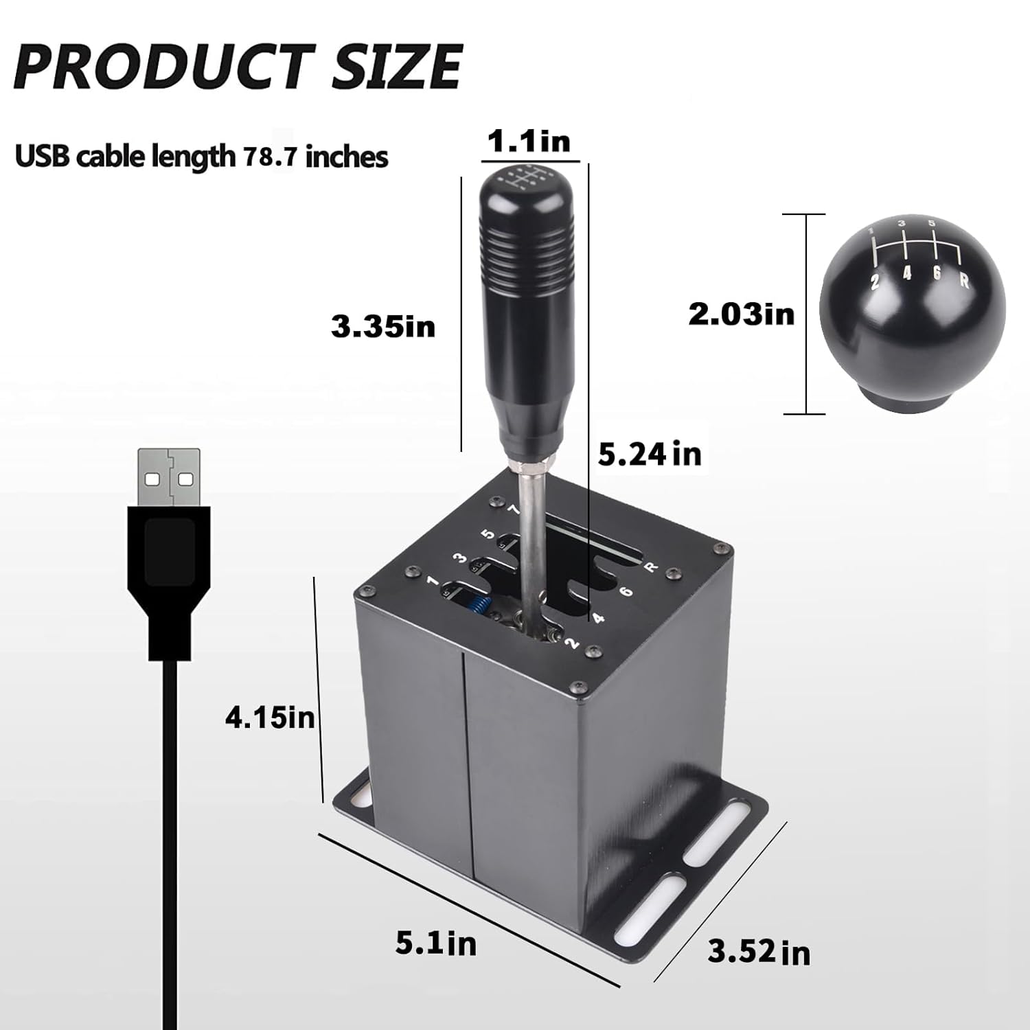 CNRAQR PC USB Simulator Shifter 7+R H Gear Shifter