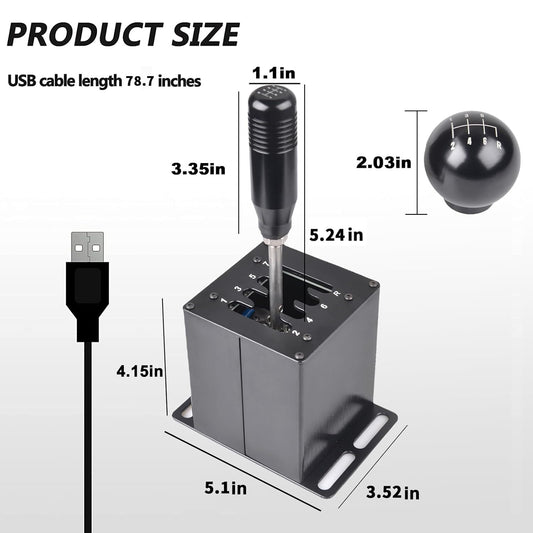 CNRAQR PC USB Simulator Shifter 7+R H Gear Shifter