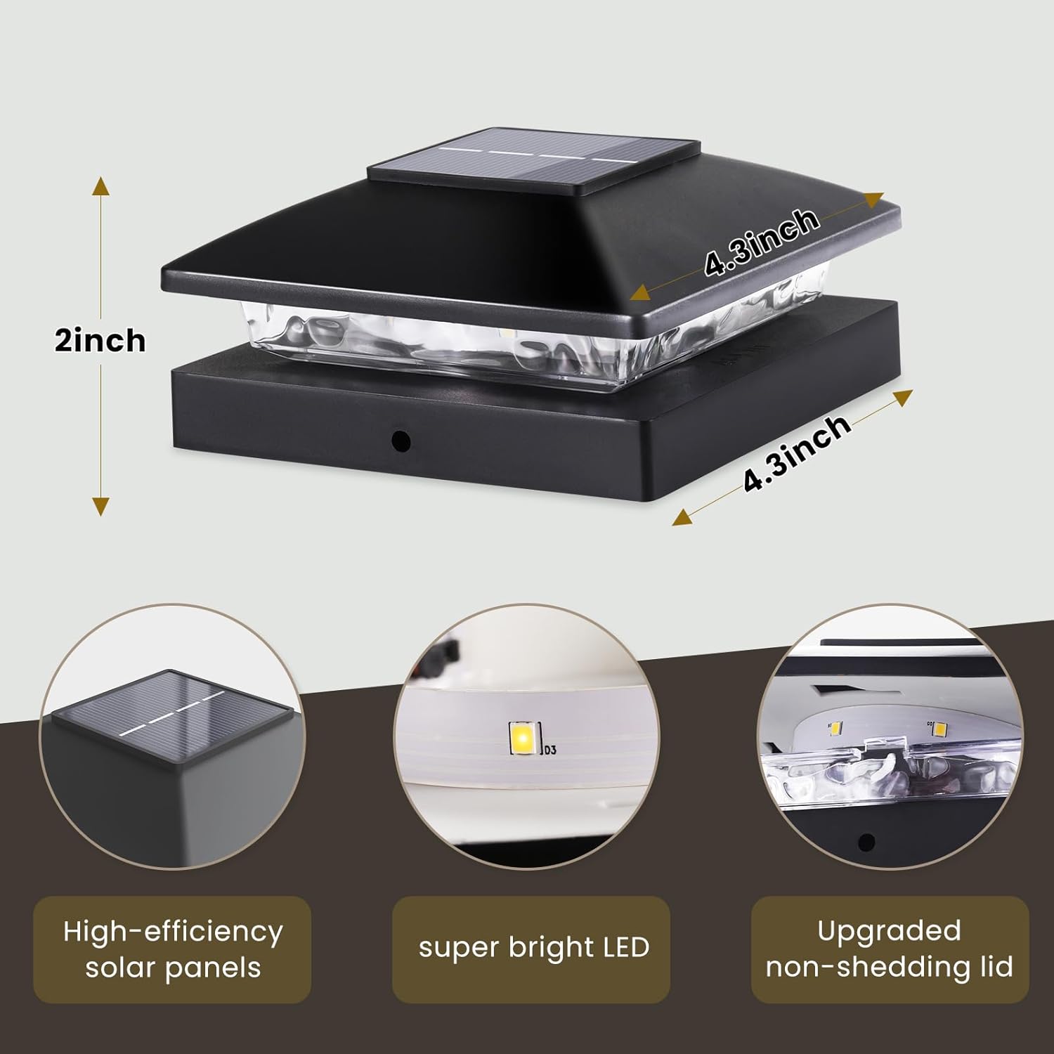 JOFIOS Solar Post Cap Lights 16-Pack