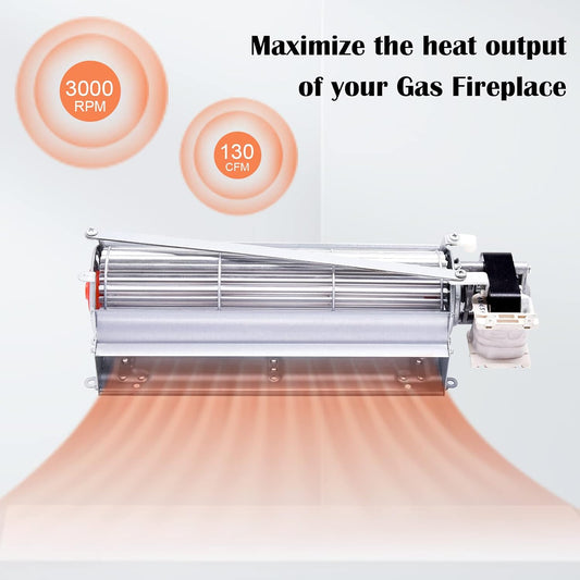Hiorucet GFK4 Fireplace Blower Fan for Heatilator, Majestic, Lennox, Temco Fireplaces. GFK4 FK4 GFK4B GFK4A Replacement Fireplace Blower Fan Parts with Ball Bearing, Quiet, High Air Flow.