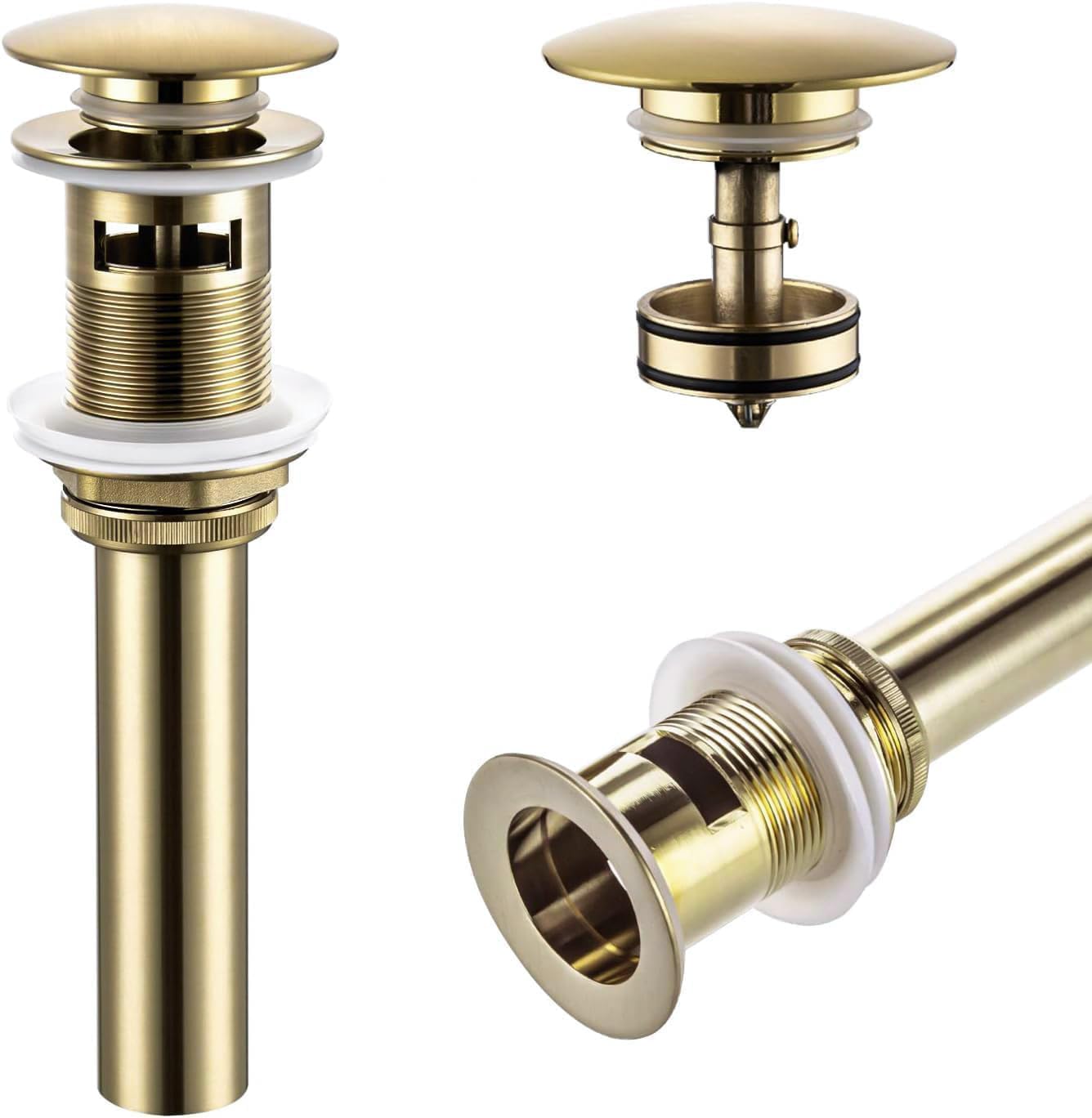 AUU Waterfall Brushed Gold Vanity Sink Faucet