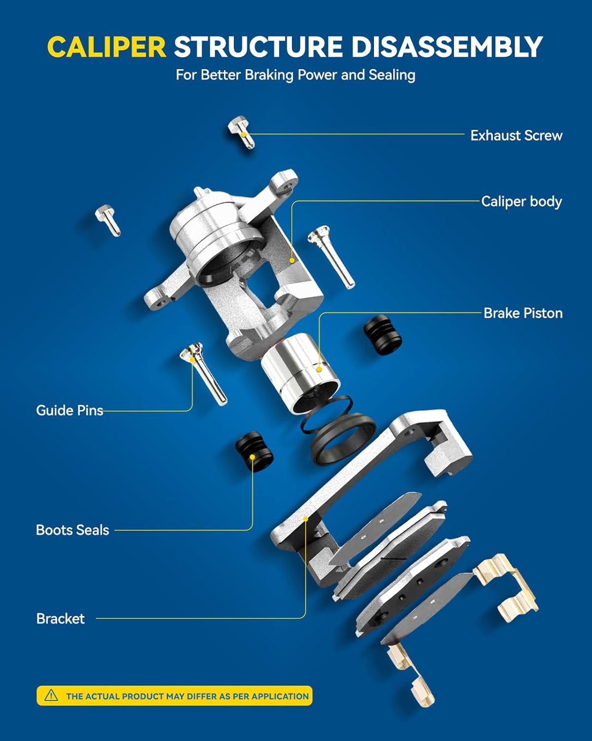 PHILTOP 18-B5263 Rear Left Disc Brake Caliper Assembly