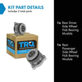 TRQ Wheel Hub Bearing Module Rear LH & RH 2 Piece Set for Nissan Frontier & Xterra