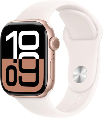 Apple Watch Series 10 GPS 42mm Rose Gold Aluminum Case with Light Blush Sport Band - S/M