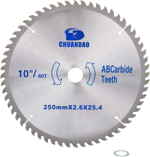 10-Inch 60-Tooth Carbide-Tipped Circular Saw Blade