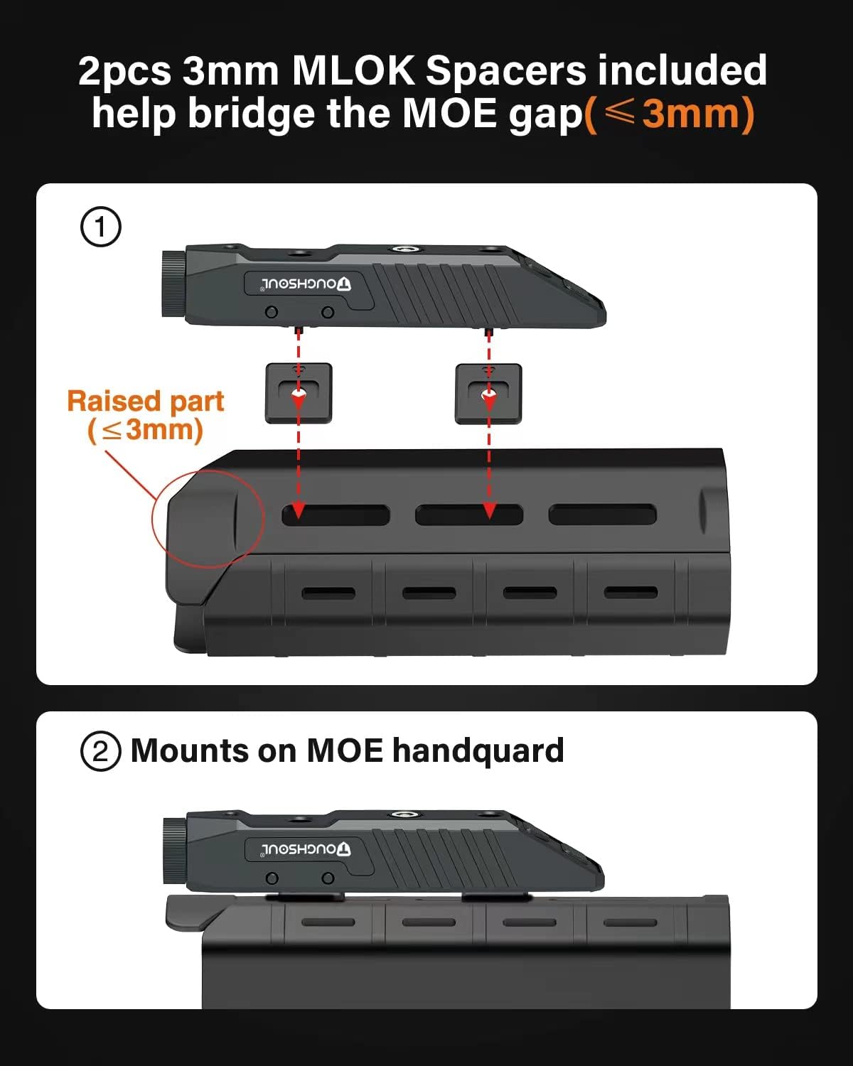 TOUGHSOUL Tactical Flashlight Green Laser Sight Combo