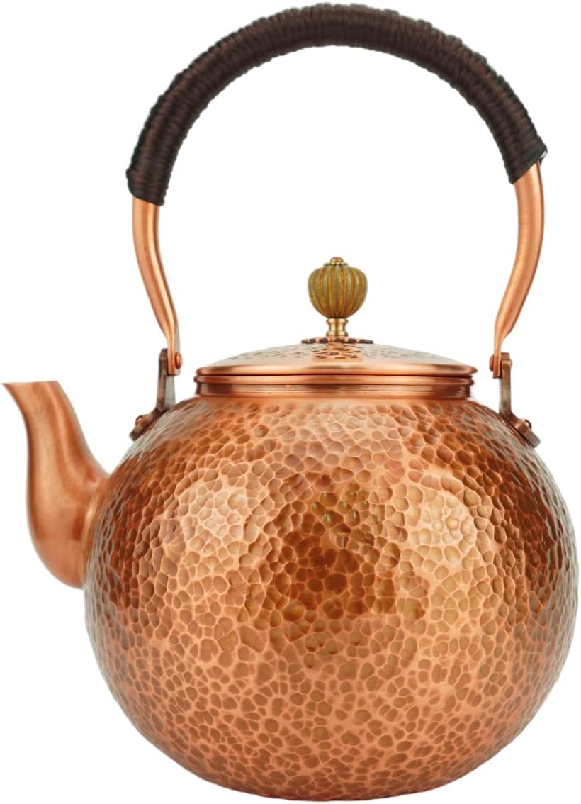 Funmaker Handmade Solid Copper Tea Pot Kettle - 1400ml