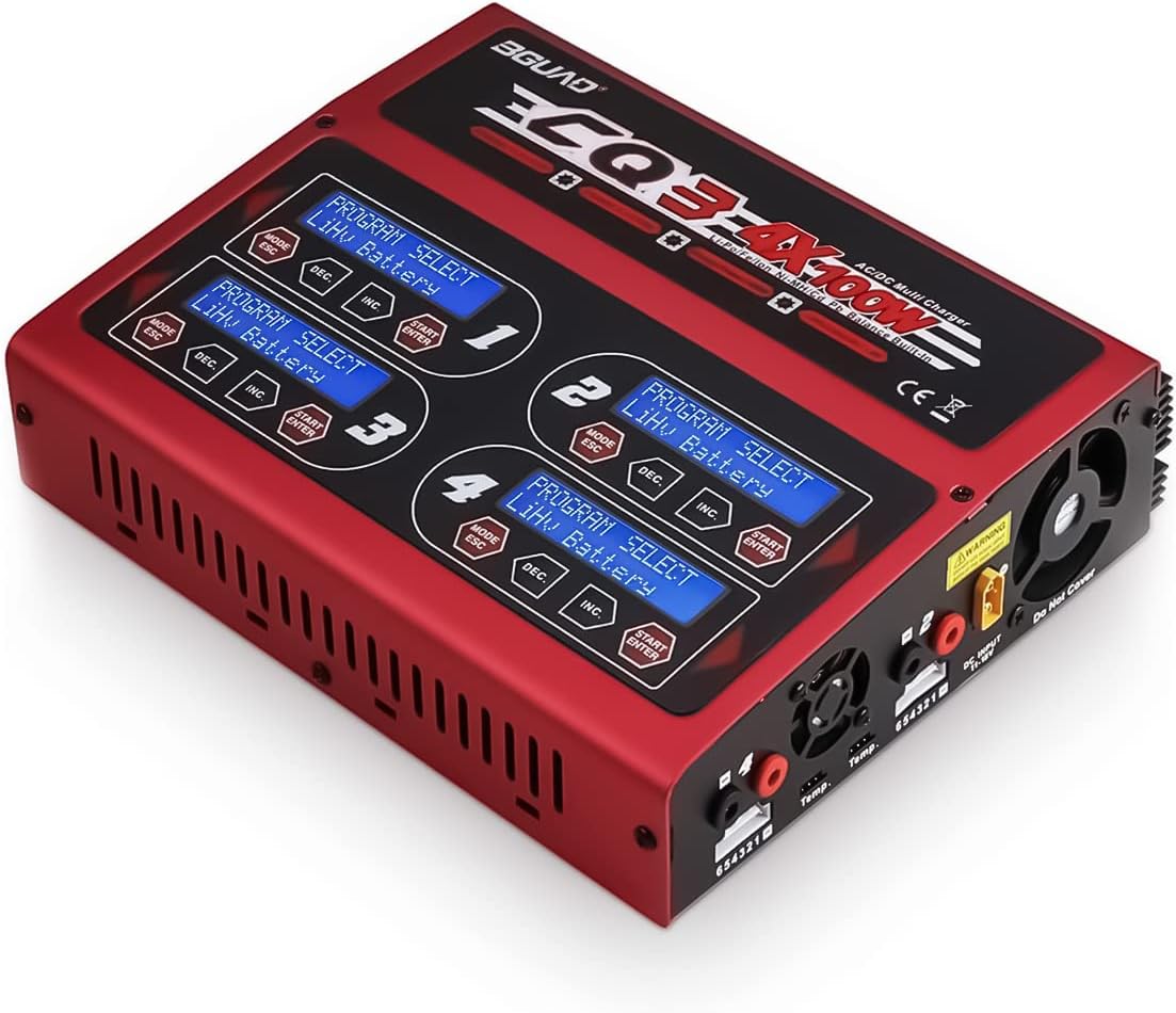 BGUAD 100Wx4/10Ax4 AC/DC 4 Port RC LiPo Charger Discharger