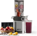 Anybear Cold Press Juicer, 200W Masticating Slow Juicer, Silver