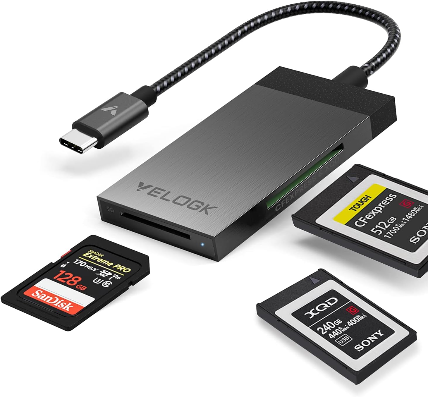 VELOGK 3-in-1 CFexpress/XQD/SD Card Reader USB C