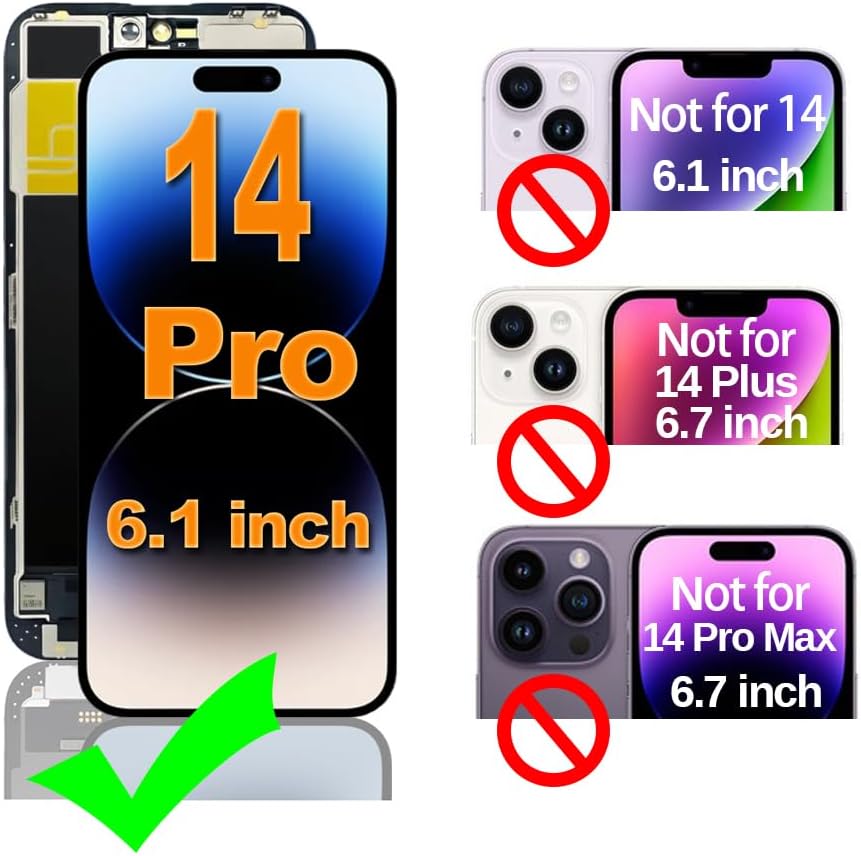 Fixerman iPhone 14 Pro Screen Replacement 6.1" FHD LCD Display