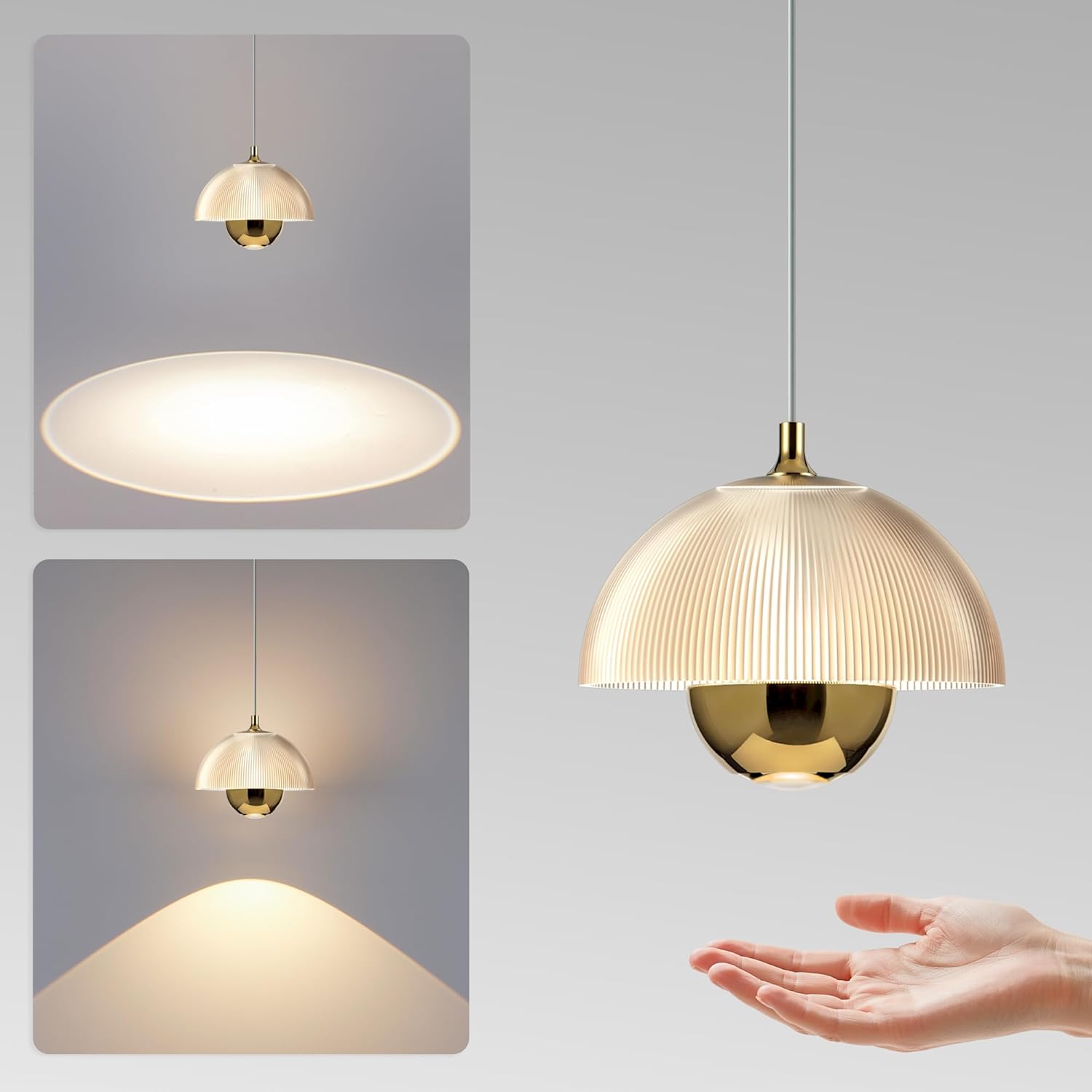 Dimmable 10W LED Gold Hanging Lamp
