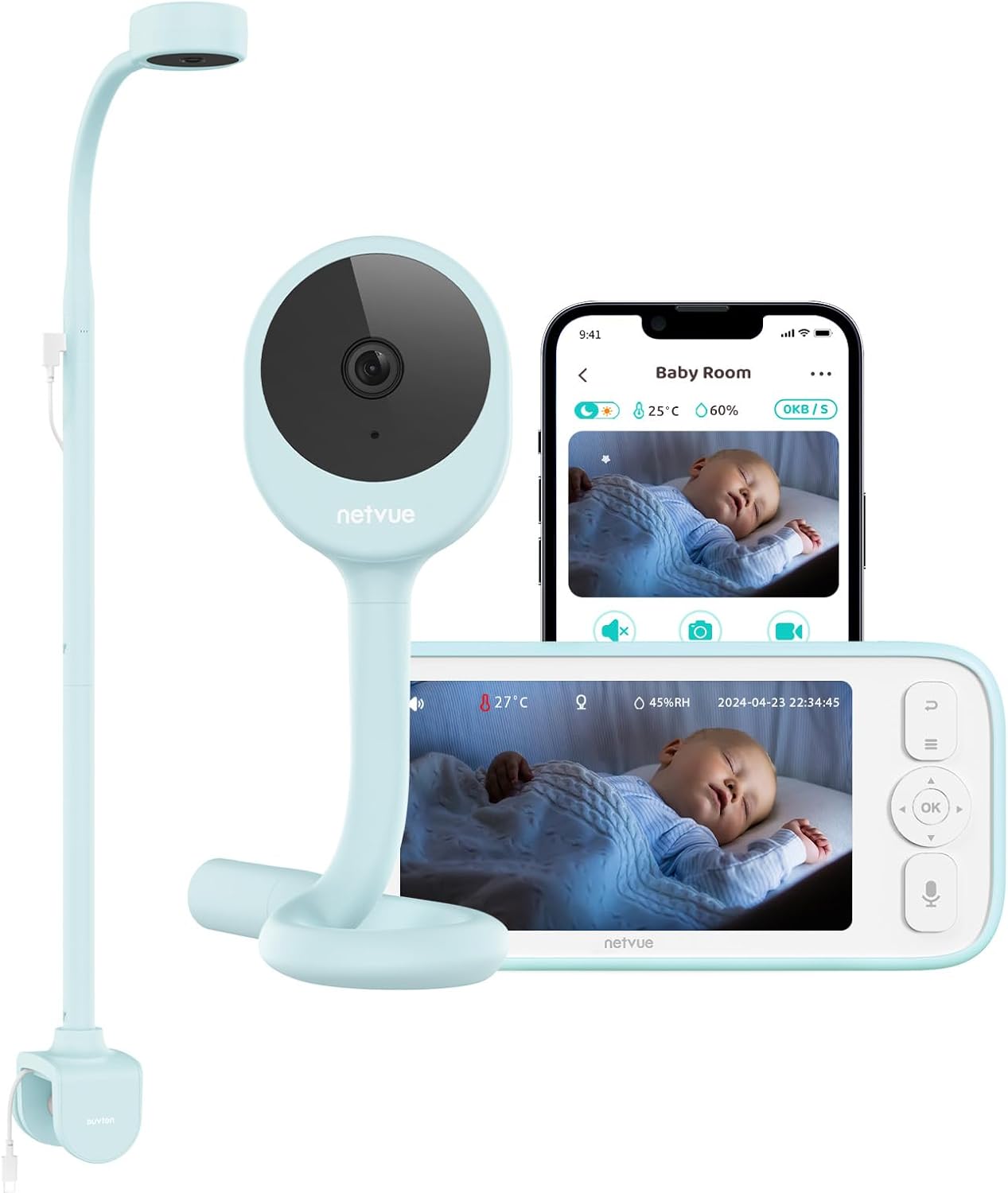 baby monitor with 4-in-1 bracket