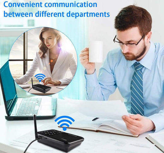 Wuloo Intercoms Wireless for Home 5280 Feet Range 10 Channel 3 Code, Wireless Intercom System for Home House Business Office, Room to Room Intercom, Home Communication System (4 Units Set, Black)