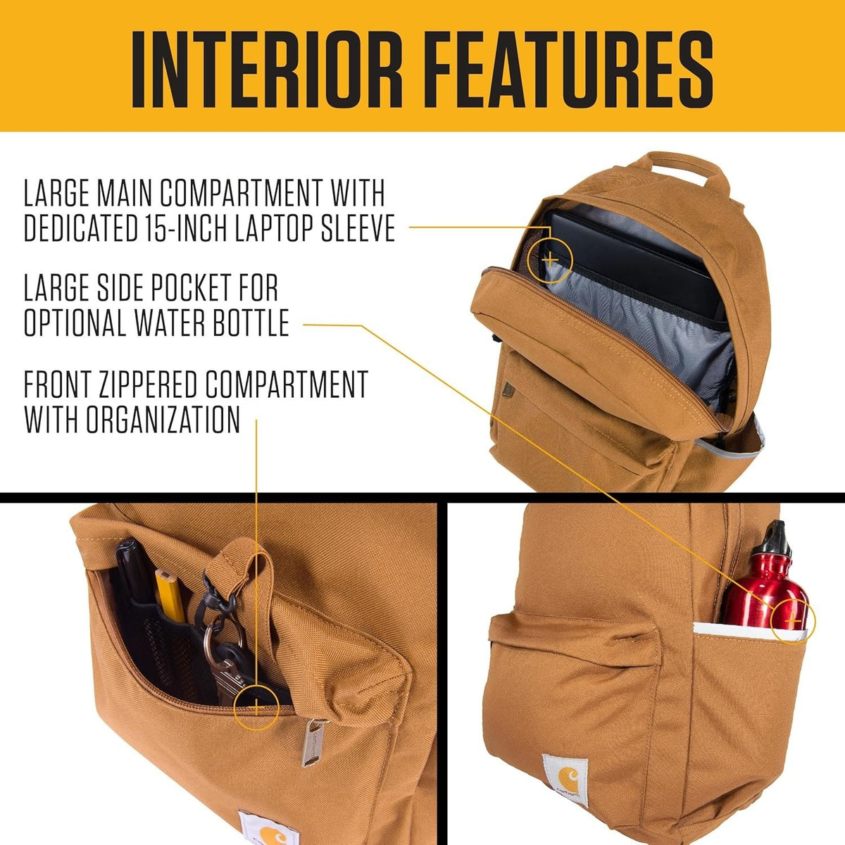 Carhartt Classic Backpack 21L CB0553 Carhartt Brown New — photo 4