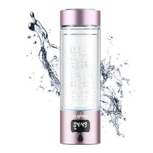 Pink hydrogen water bottle generator with 5000ppb capacity and advanced SPE/PEM technology for enhanced hydration.