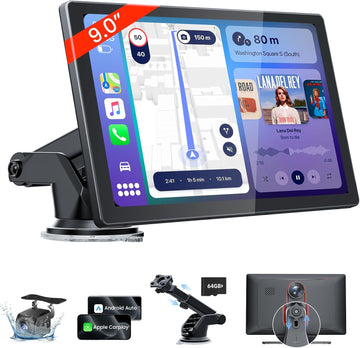 TECXERLLON 9'' HD Portable Carplay Screen