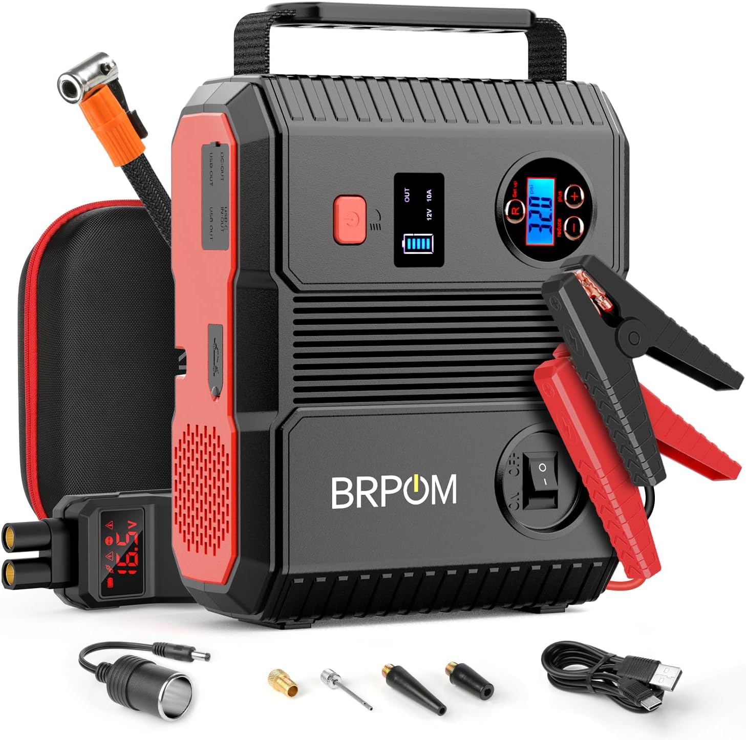 BRPOM Car Jump Starter with Air Compressor