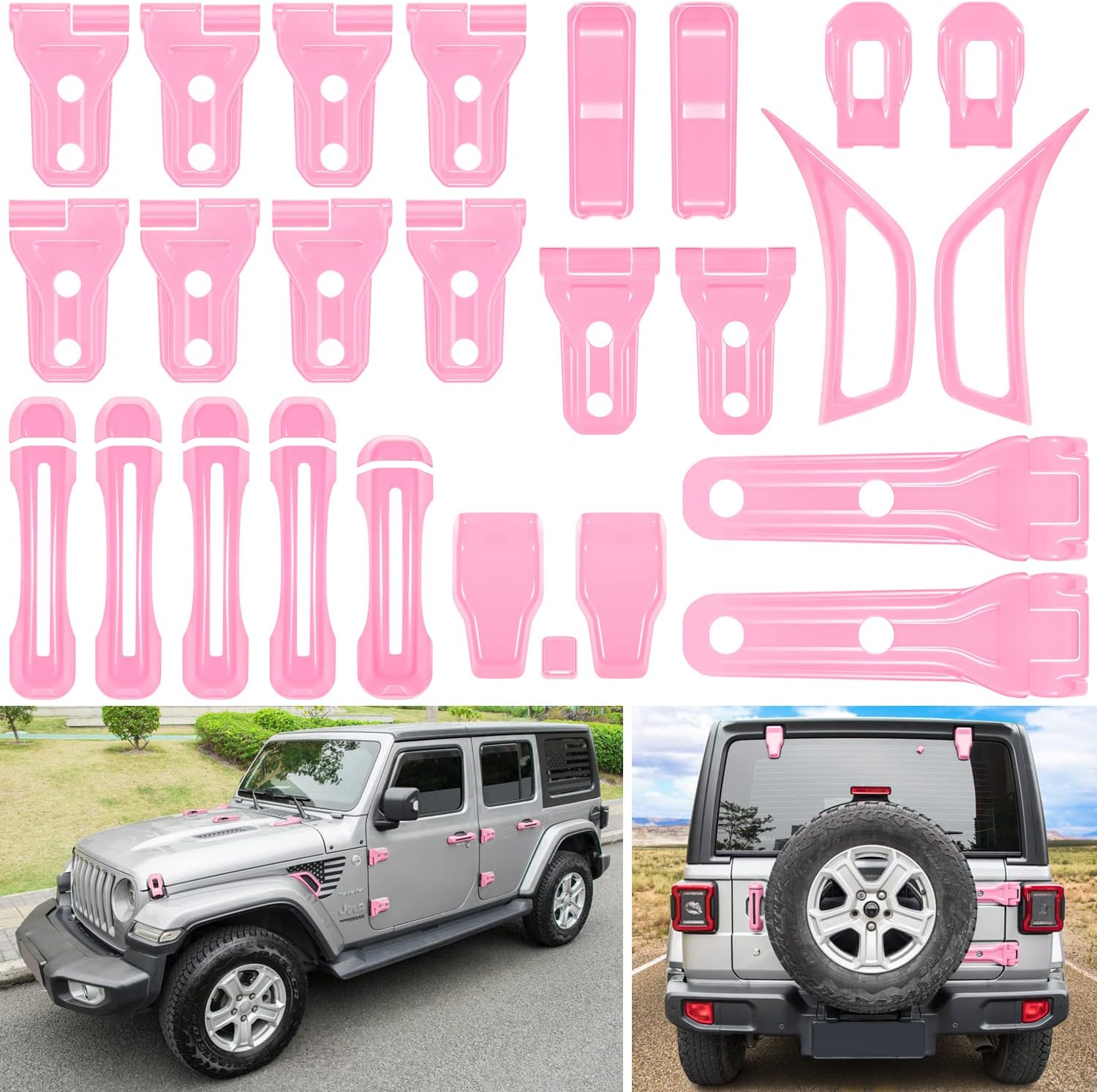 Pink exterior accessories for Jeep Wrangler