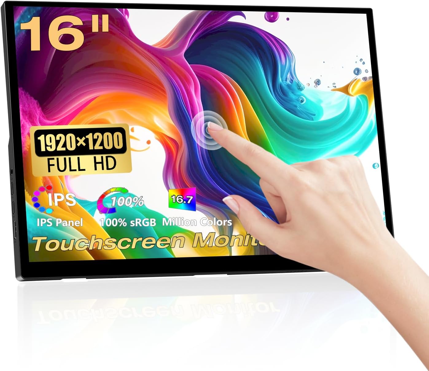 Pisichen 16-Inch Portable Touchscreen Monitor