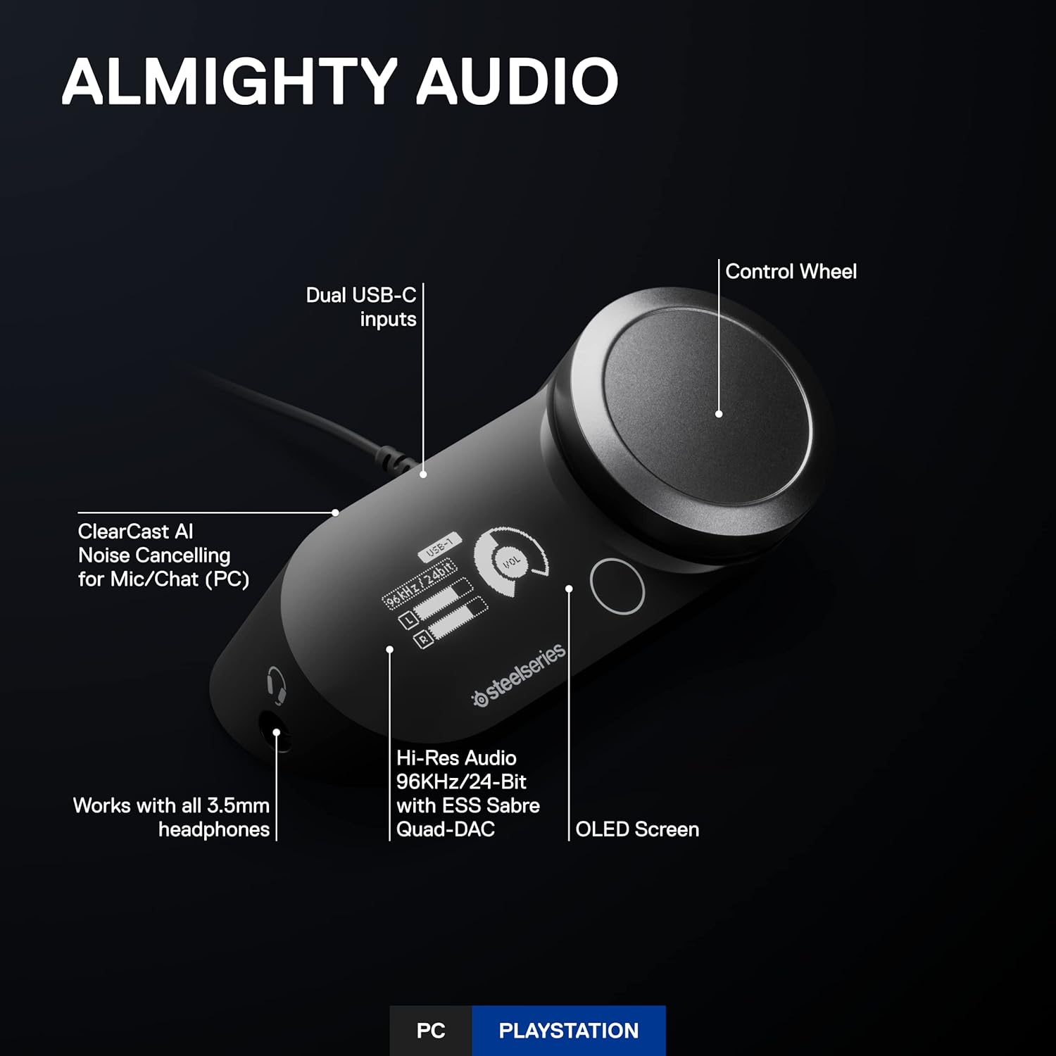 SteelSeries GameDAC Gen 2 Hi-Res Audio Amplifier