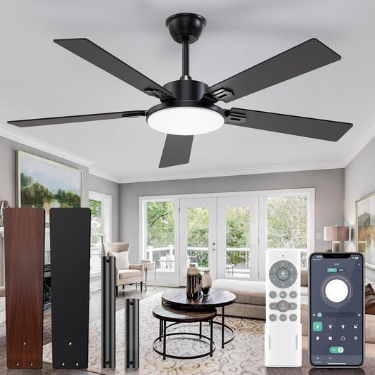 JOFIOS 52-Inch Ceiling Fan with Light and Remote