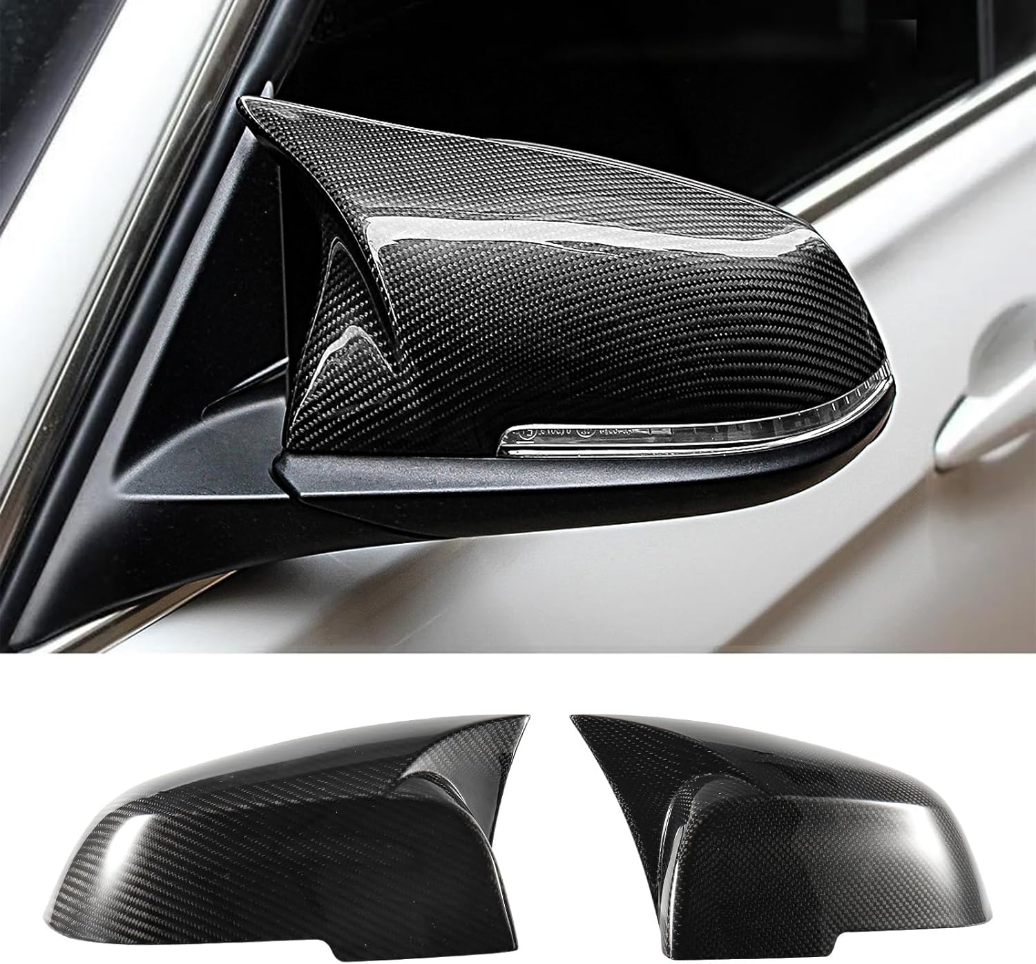 Real Carbon Fiber Mirror Trim Covers for BMW 2