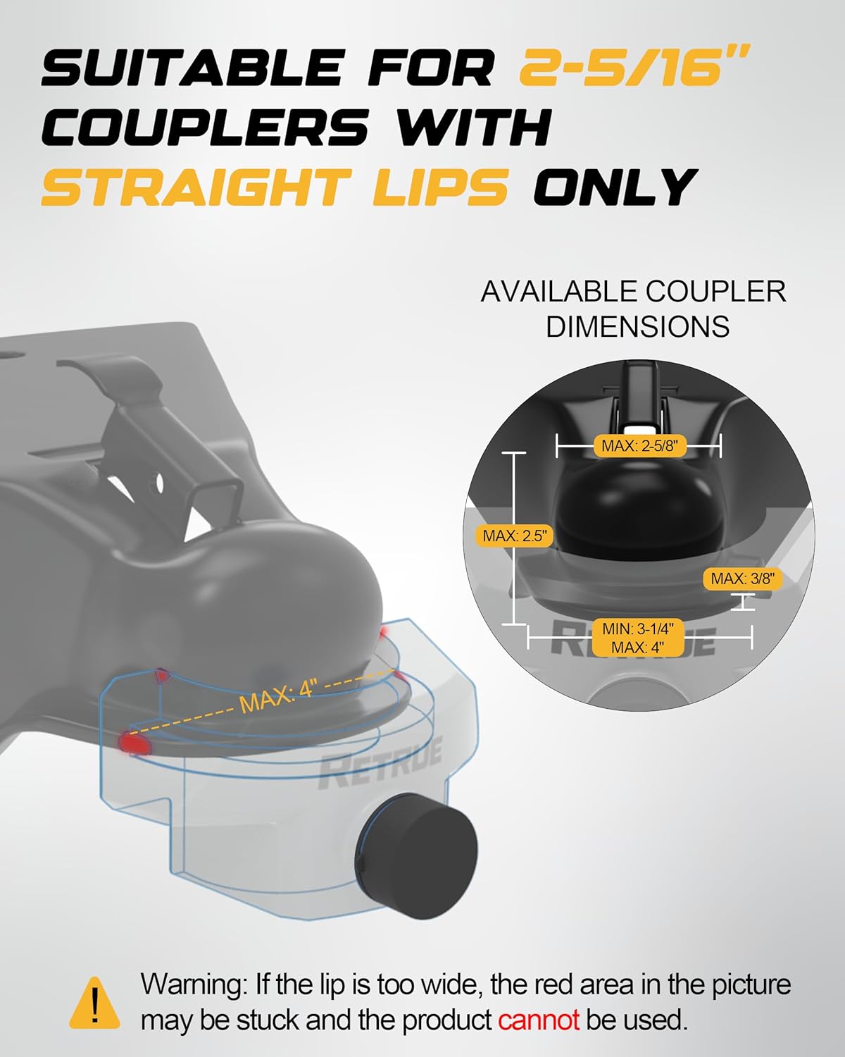 RETRUE Heavy Duty Trailer Lock
