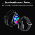 WYZE Smart Watch with 1.75-inch display, aluminum design, showing front and back view with fitness tracker features.
