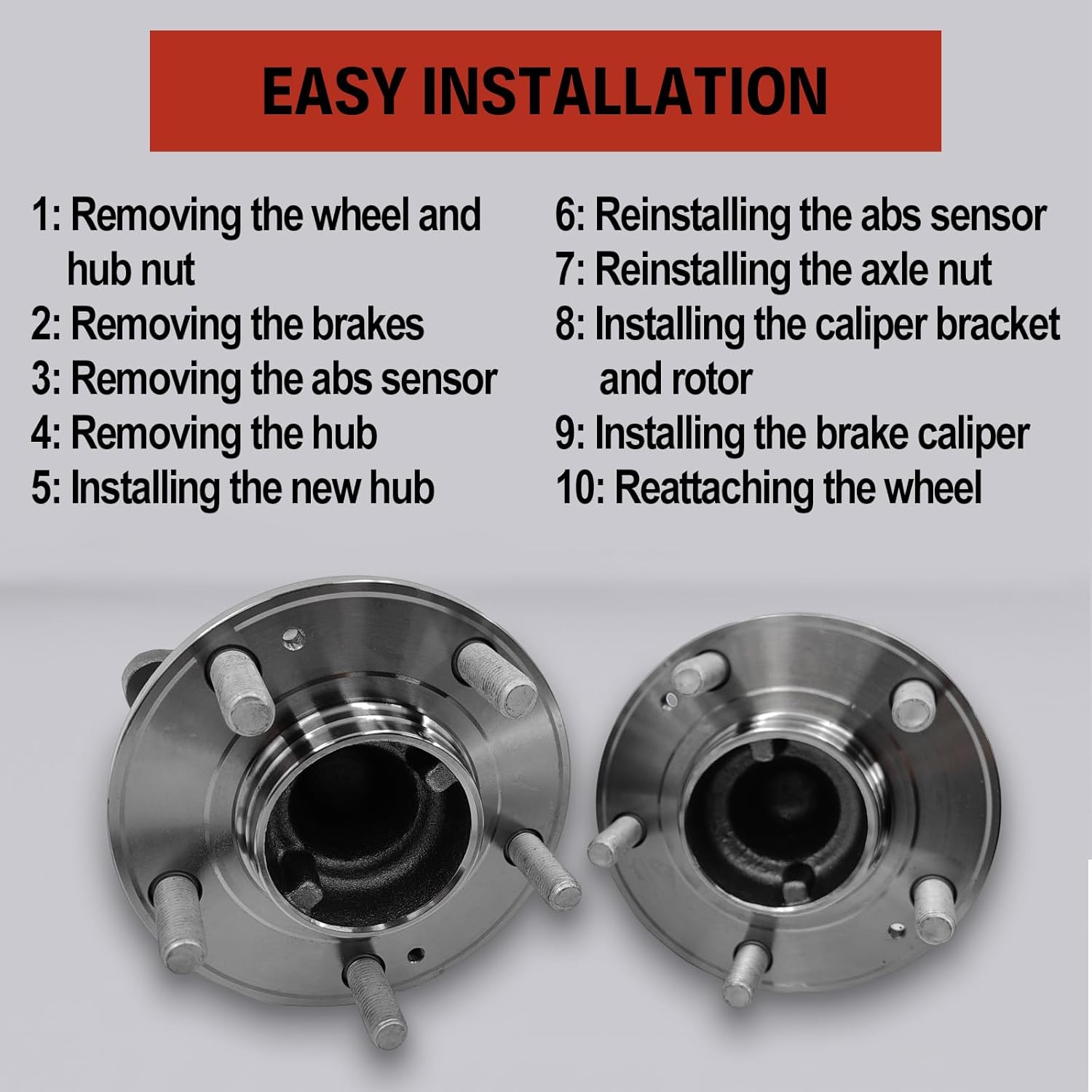 REVOTUNE 2PCS Rear Wheel Bearing and Hubs Assembly