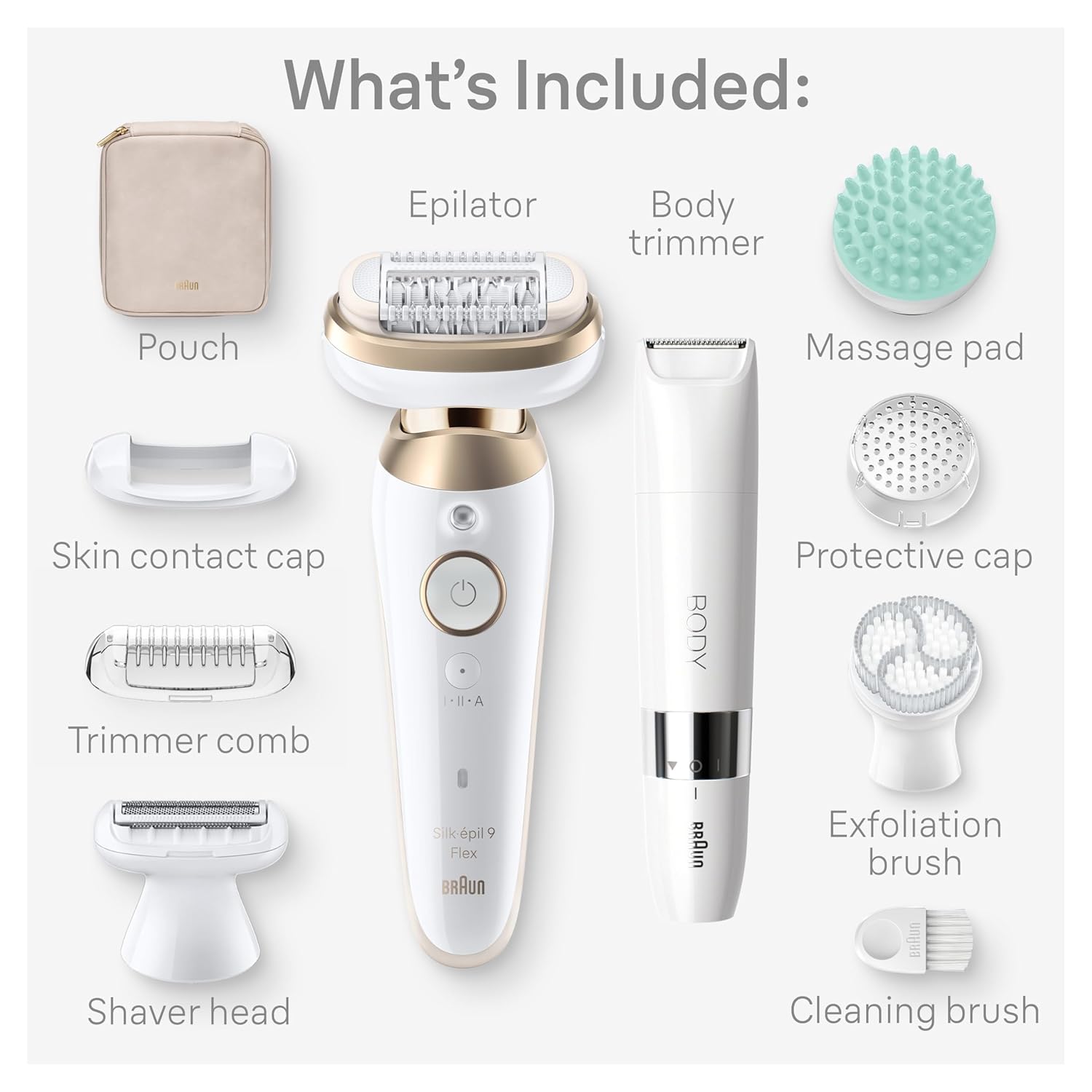 Braun Epilator with Shaver Head and Trimmer Comb