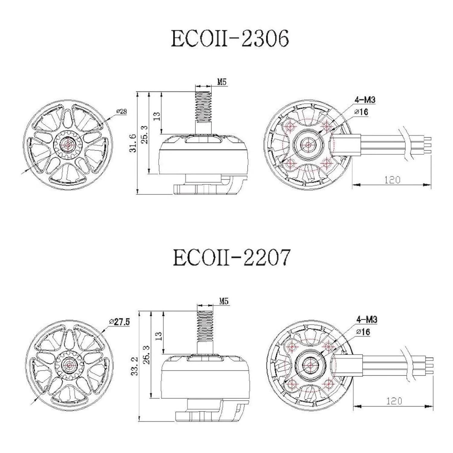 Emax ECO II Series 2306 1700KV Brushless Motors