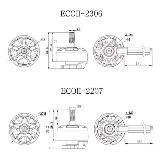 Emax ECO II Series 2306 1700KV Brushless Motors