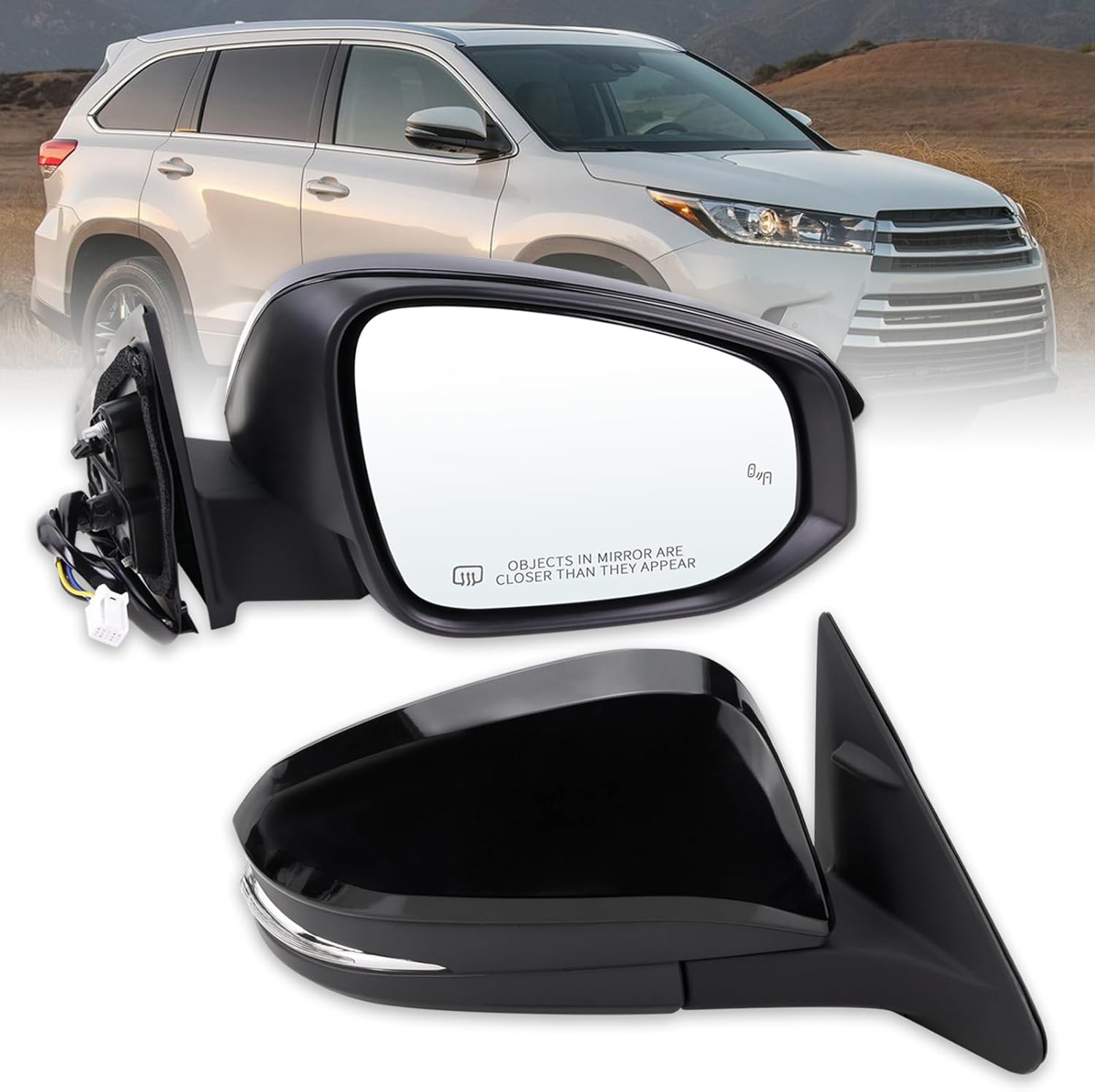 Right Passenger Side Mirror for 2014-2019 Toyota Highlander