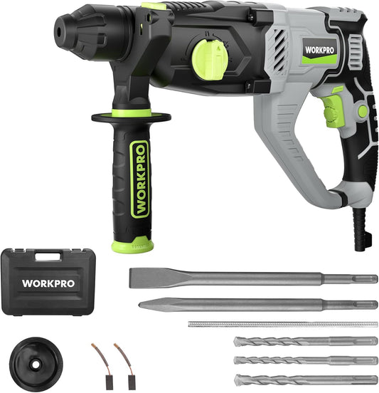 WORKPRO Premium 1-1/4 Inch SDS-Plus Rotary Hammer Drill