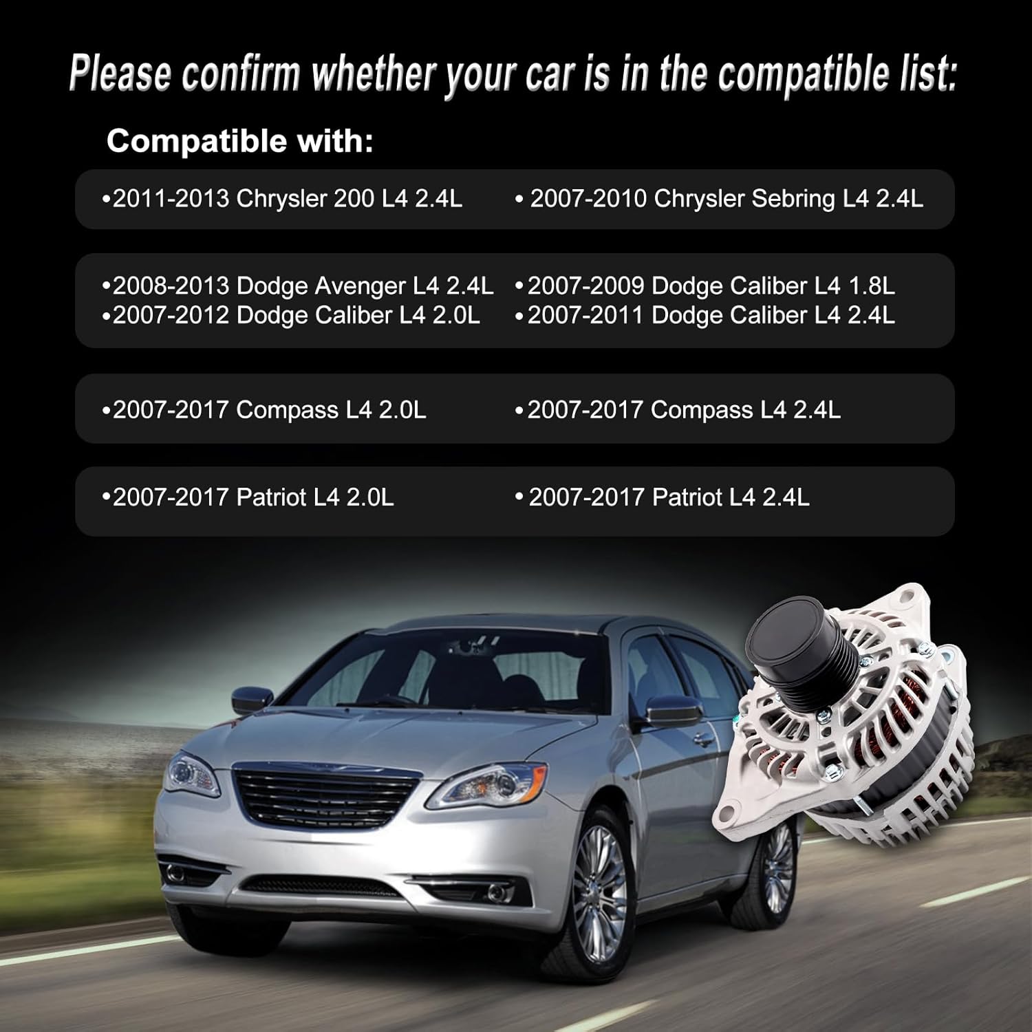 Alternator for Chrysler Sebring 2007-2010