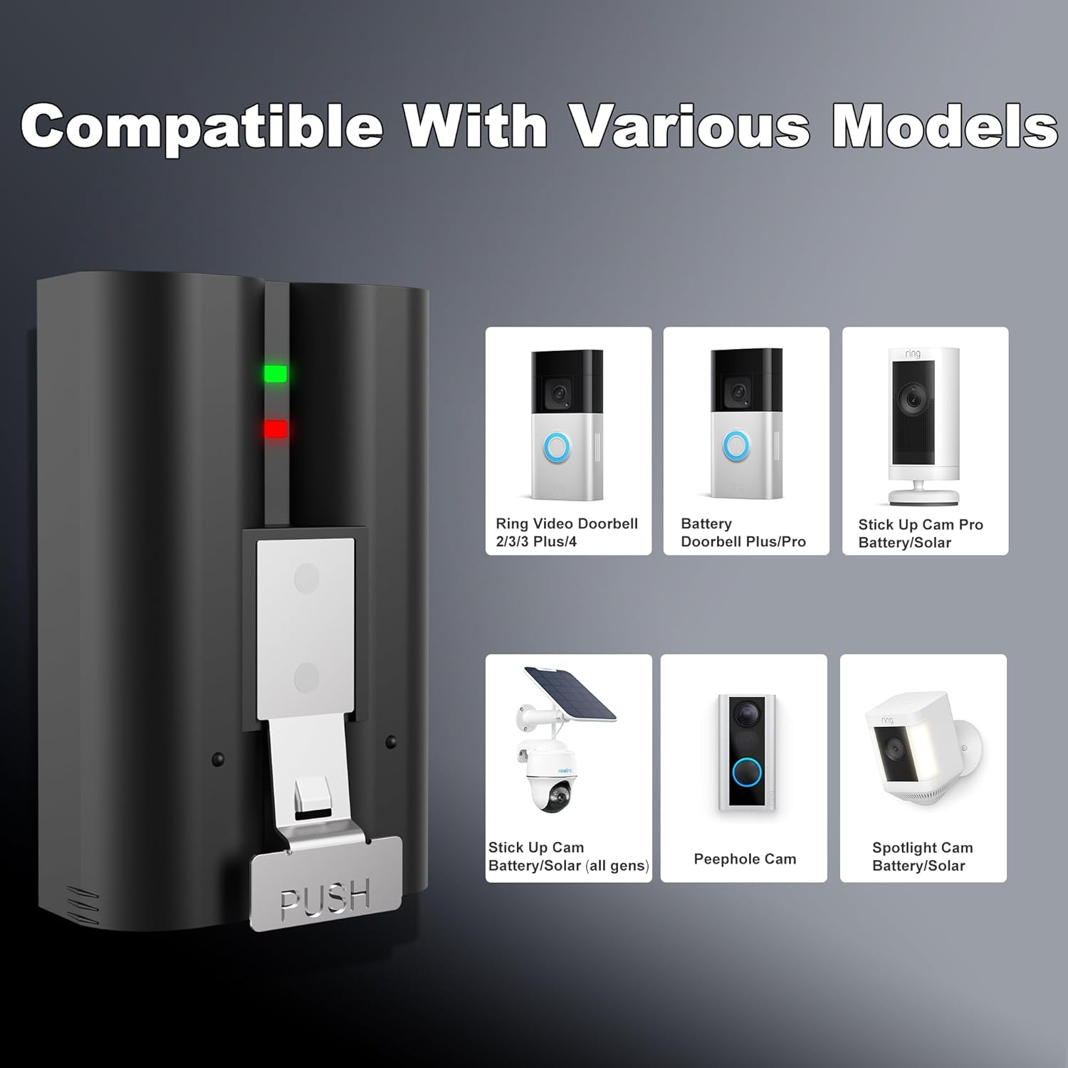 2-Pack Replacement Battery for Ring Doorbell