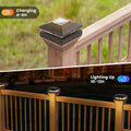 Black Waterproof Solar Powered Deck Fence Lights