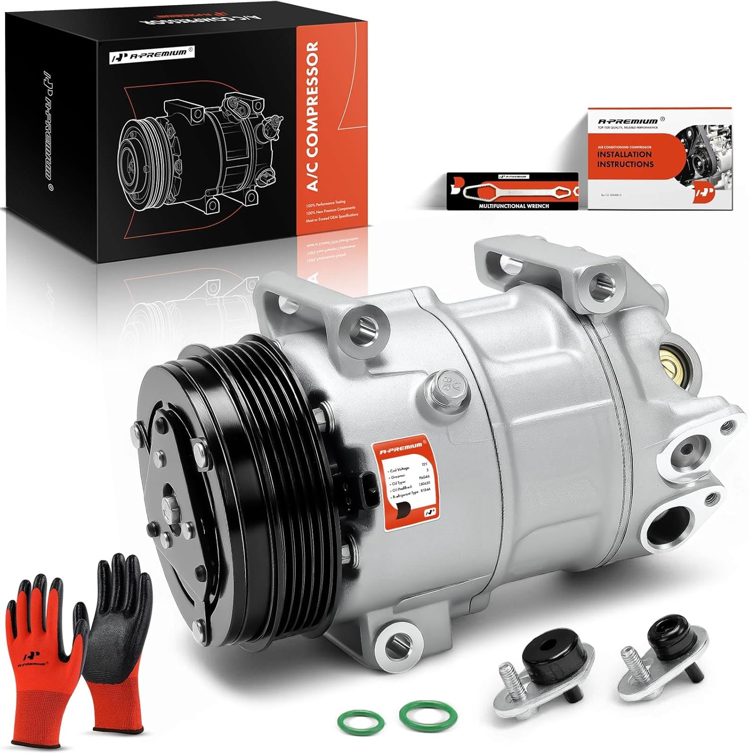A-Premium Air Conditioner AC Compressor with Clutch for Fiat 500L 2014-2020
