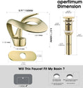 AUU Waterfall Brushed Gold Vanity Sink Faucet