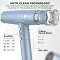 Slopehill Ionic Quick Dry Hair Dryer with Auto Clean Technology, Brushless Motor, and Adjustable Wind Speed, Blue
