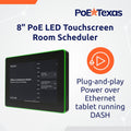 PoE Texas 8-Inch Touchscreen Conference Room Scheduler Tablet