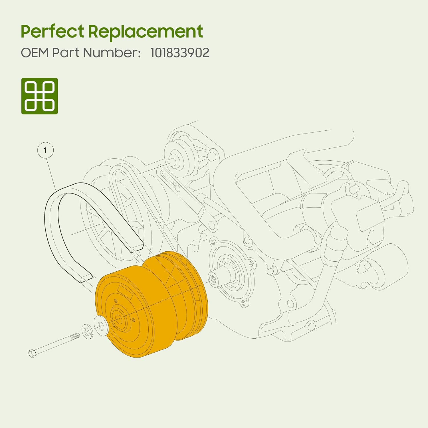 10L0L Golf Cart Drive Clutch for Club Car DS 1997-2015 & Precedent 2004-2015 - OEM 101833902 - Silver