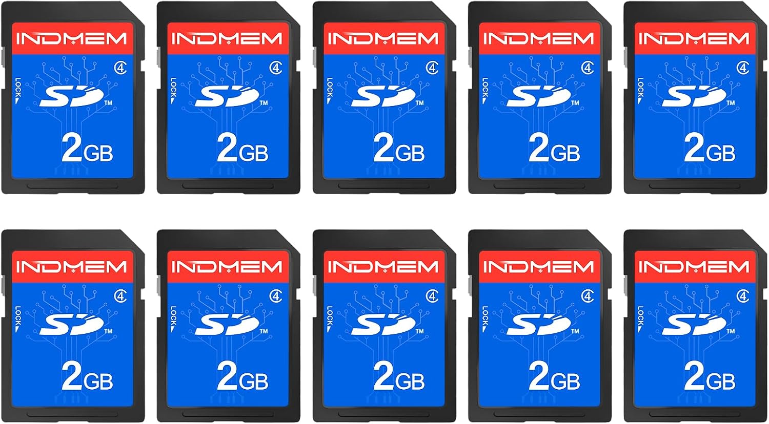 INDMEM 2GB SD Card 10-Pack
