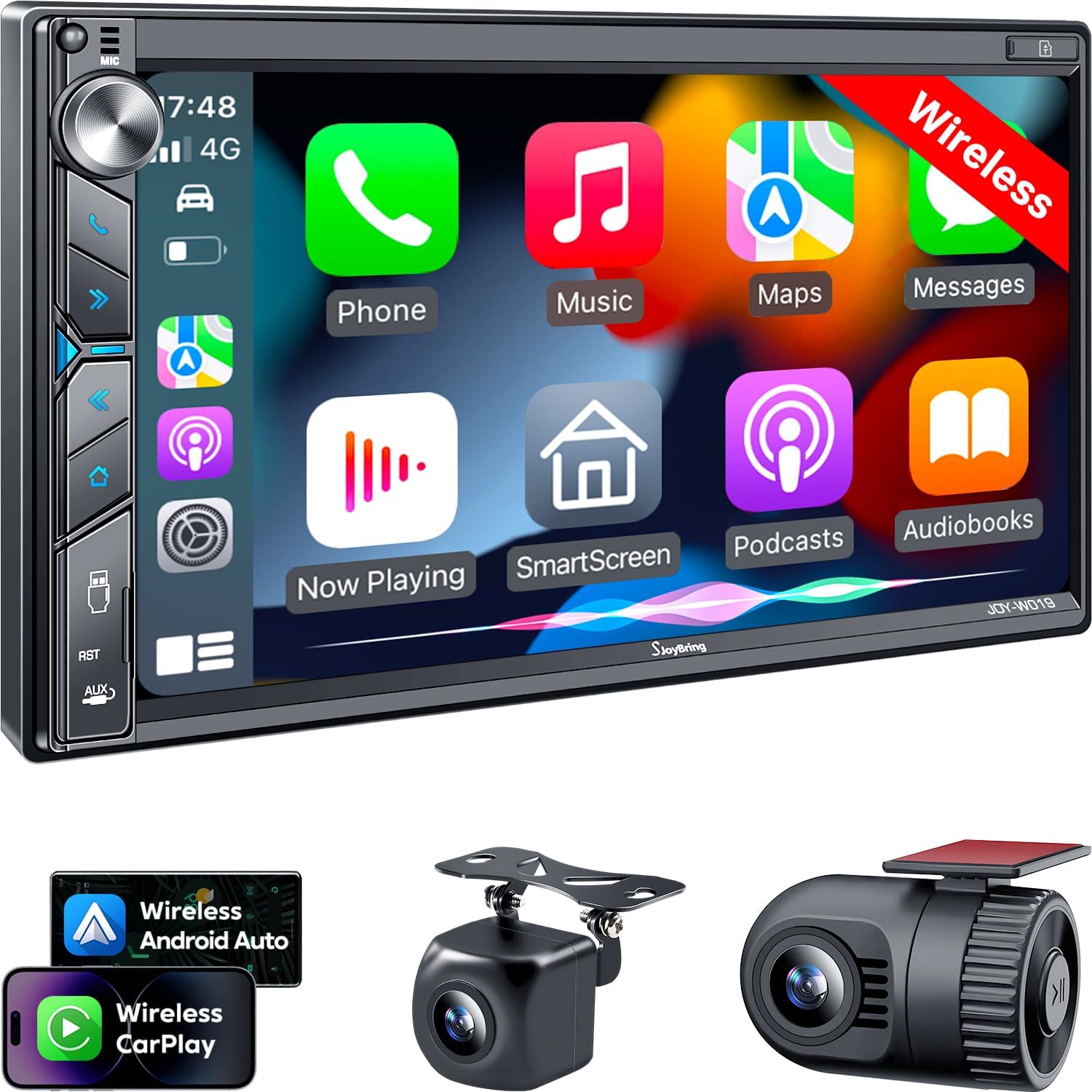 SJoyBring Wireless Double Din Car Stereo