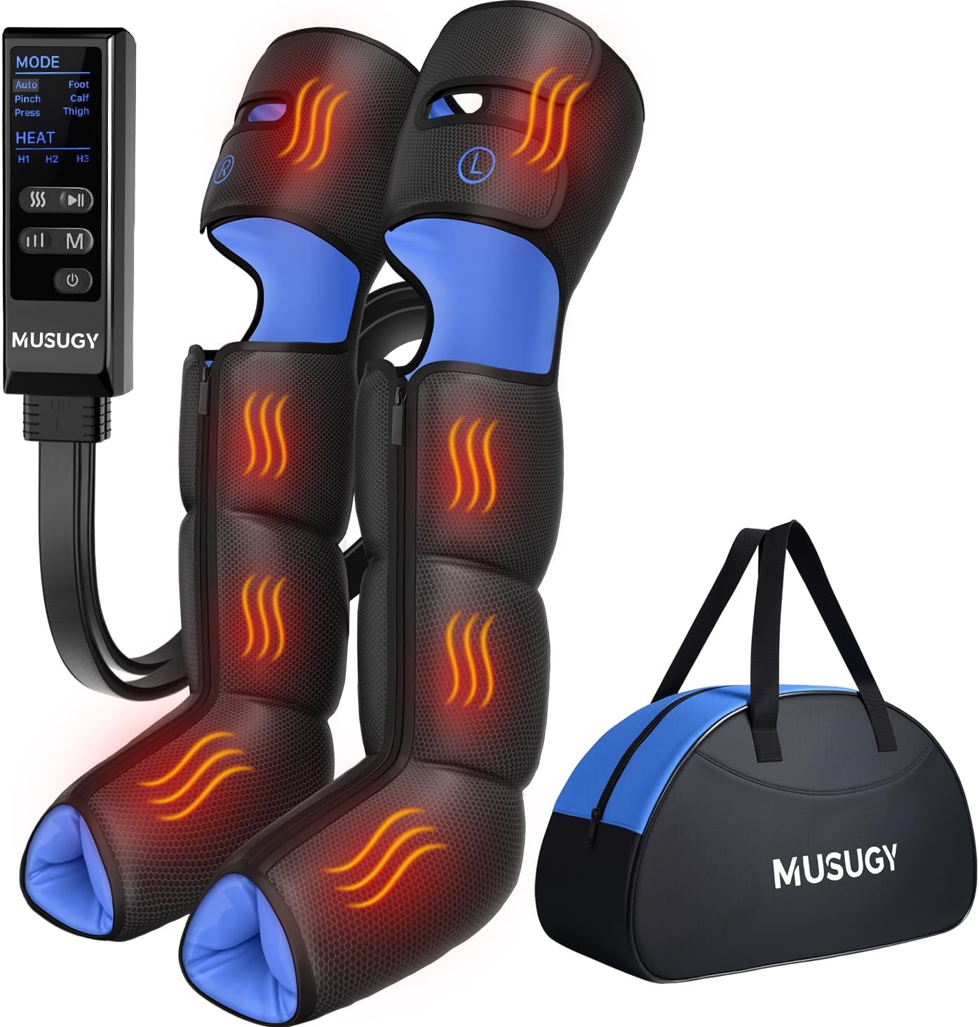 Musugy Leg Massager with Heat and Compression