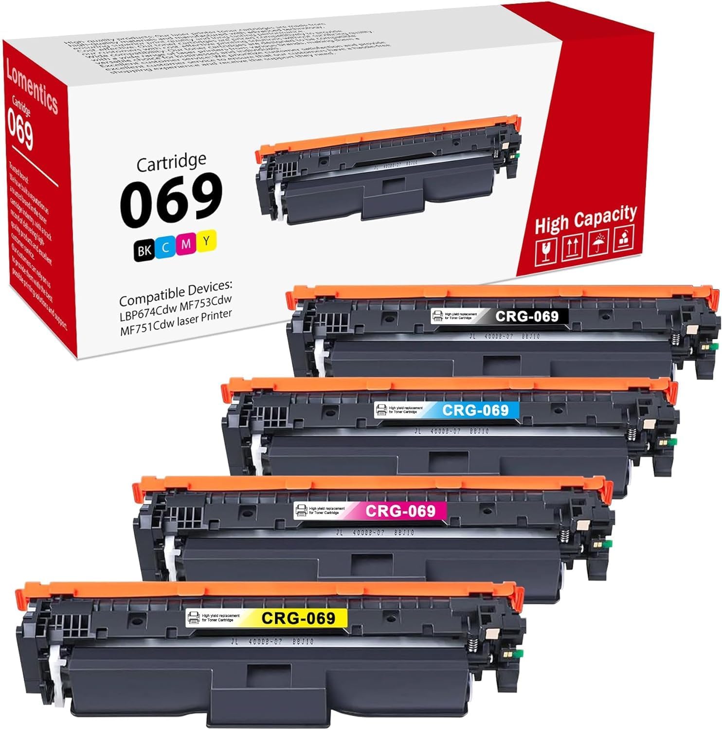4-Pack Black Cyan Magenta Yellow Toner Set