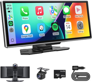 Wireless CarPlay Screen with 4K Dash Cam