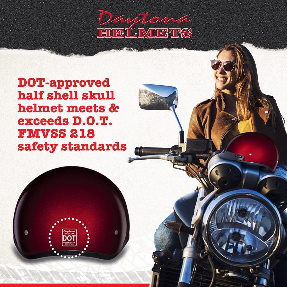 Daytona Half Skull Cap Motorcycle Helmet